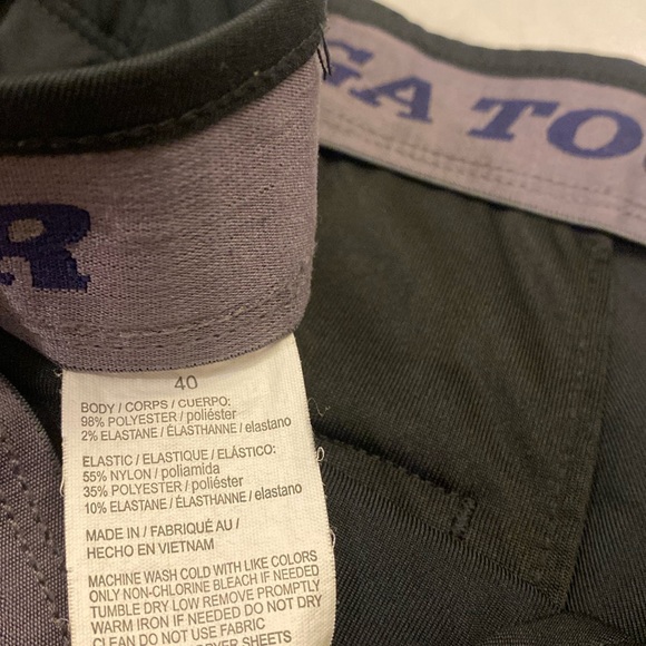 PGA Tour Mens Flat Front Black Golf Shorts in a Size 40 Waist - Picture 9 of 10